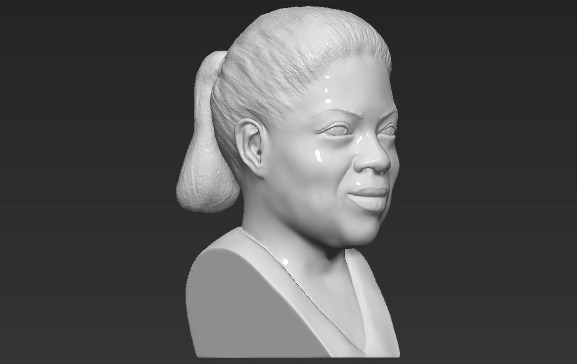 Oprah Winfrey bust 3D printing ready stl obj formats 3D print model_13