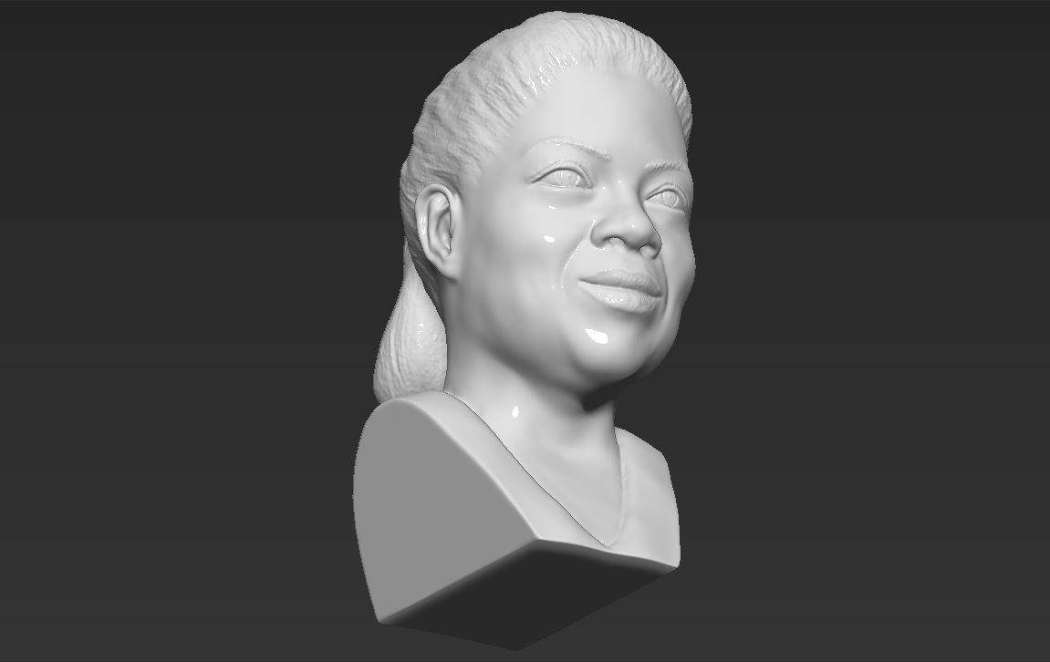 Oprah Winfrey bust 3D printing ready stl obj formats 3D print model_20