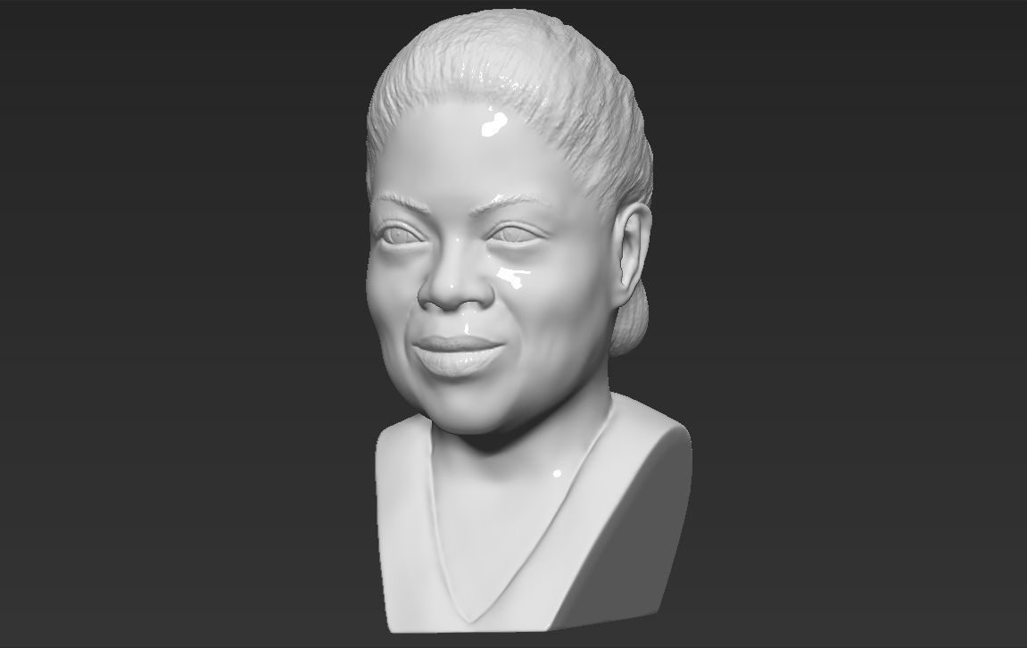 Oprah Winfrey bust 3D printing ready stl obj formats 3D print model_1