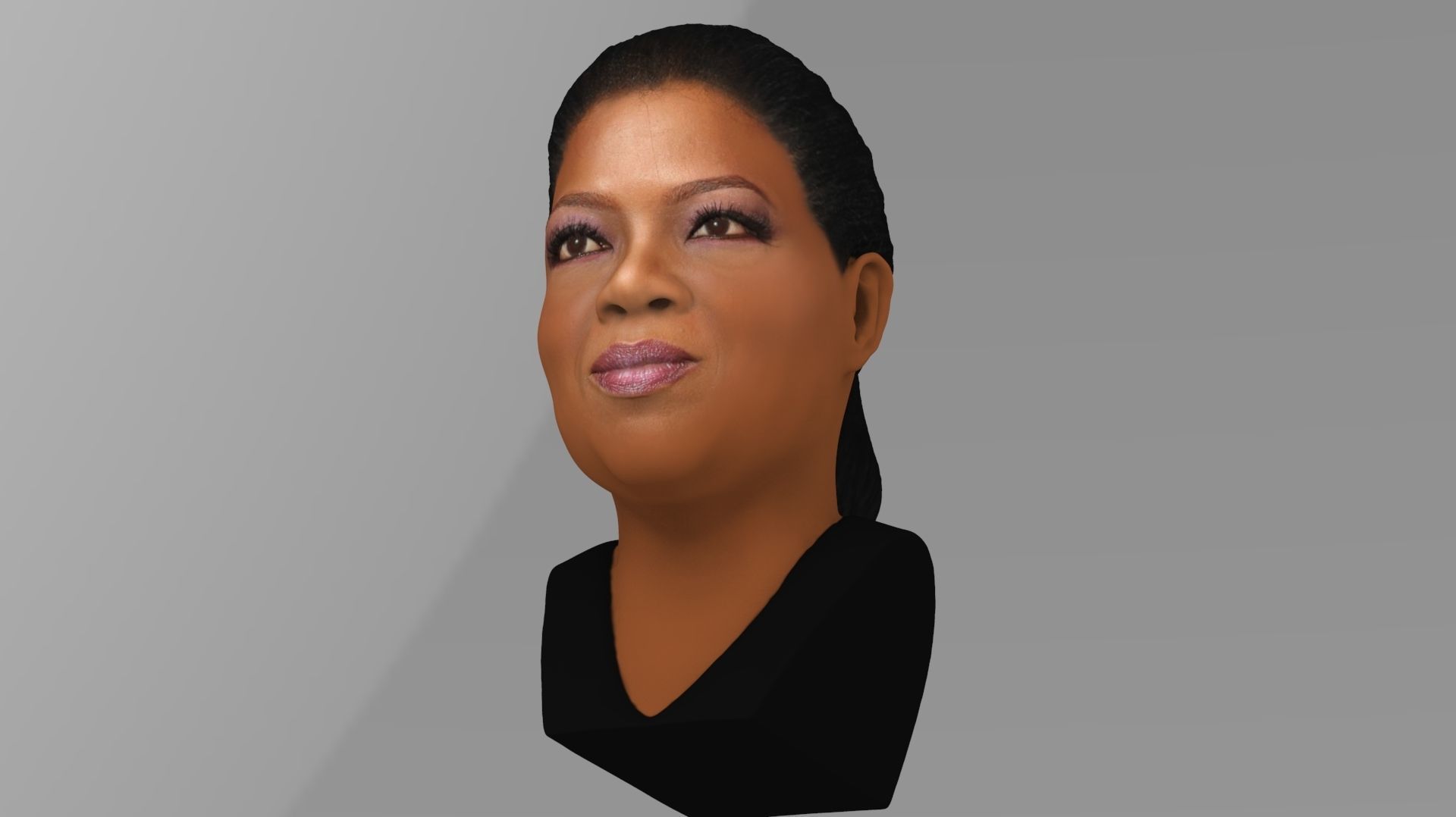 Oprah Winfrey bust ready for full color 3D printing 3D print model_12