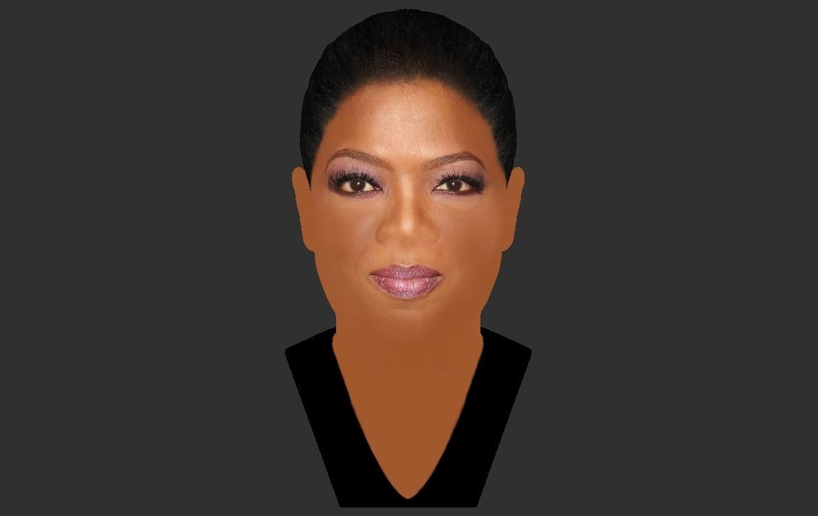 Oprah Winfrey bust ready for full color 3D printing 3D print model_21