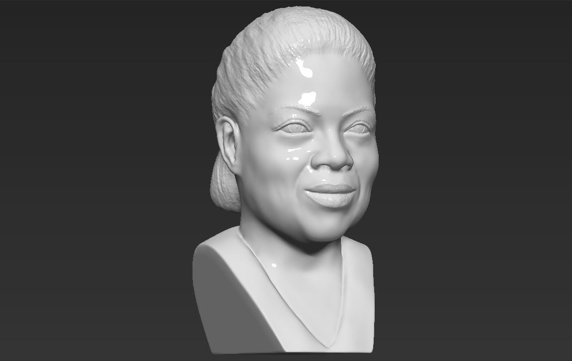 Oprah Winfrey bust ready for full color 3D printing 3D print model_32