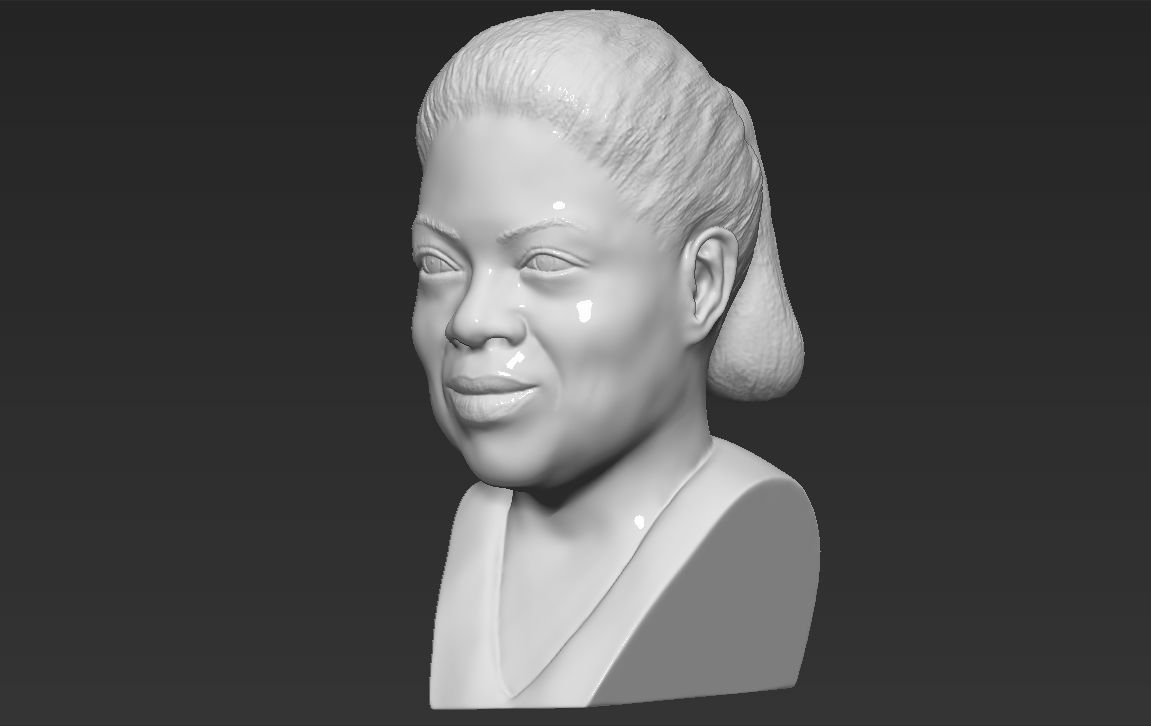 Oprah Winfrey bust ready for full color 3D printing 3D print model_24