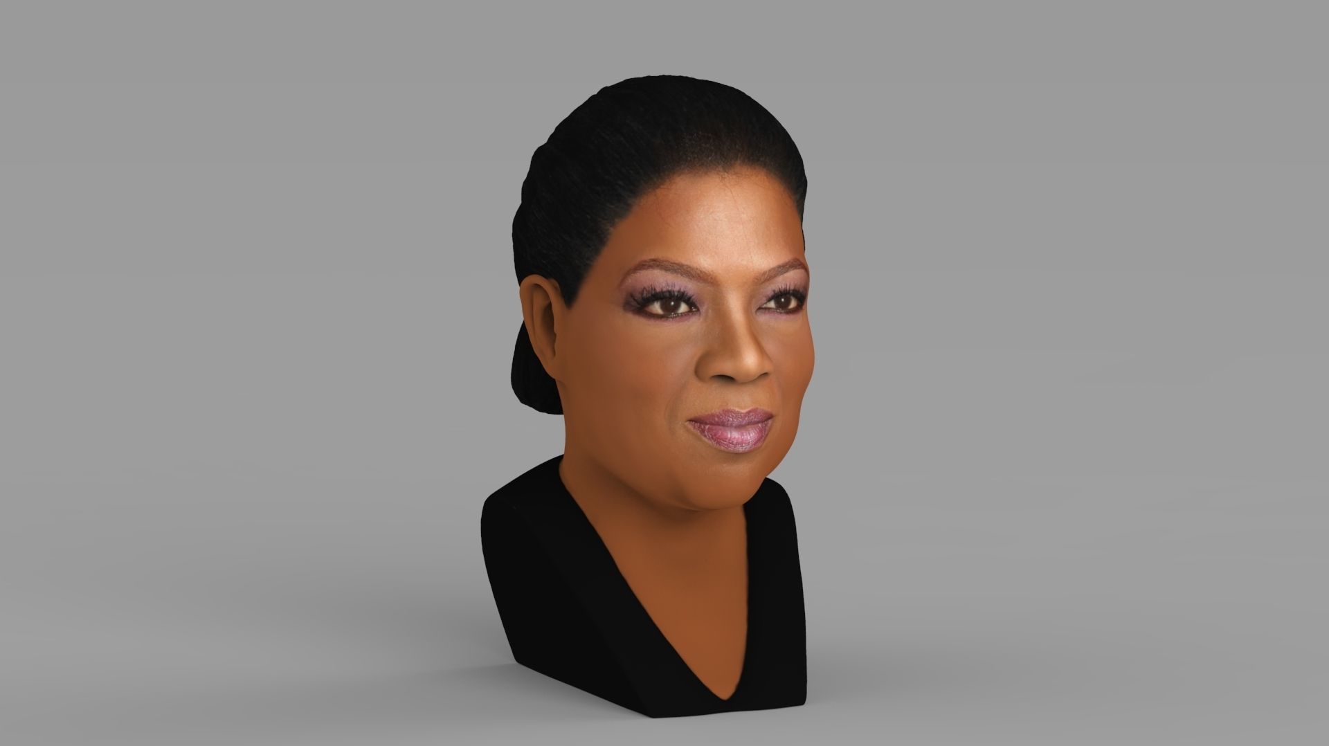 Oprah Winfrey bust ready for full color 3D printing 3D print model_9