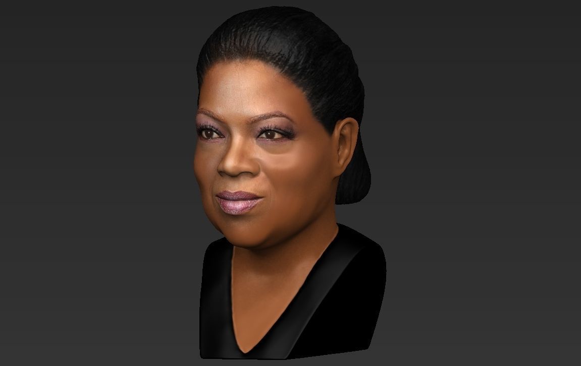 Oprah Winfrey bust ready for full color 3D printing 3D print model_19