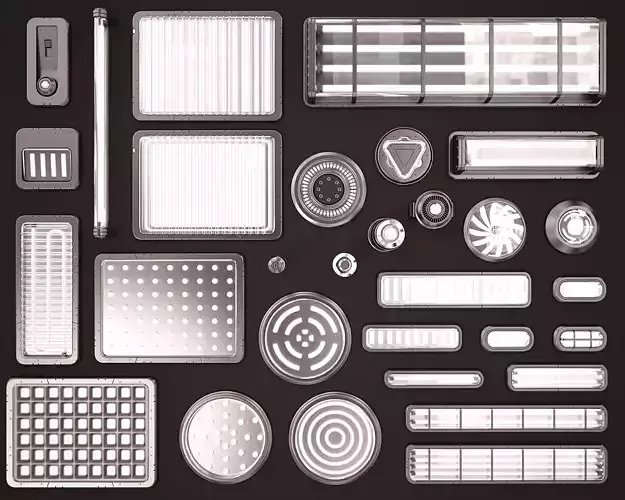 Sci Fi Light Kitbash 3D model