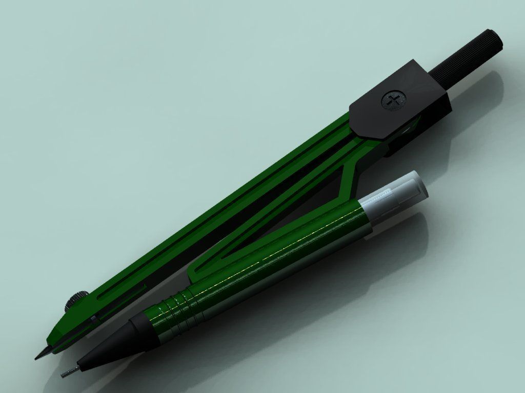 Compass pen Free 3D model_1