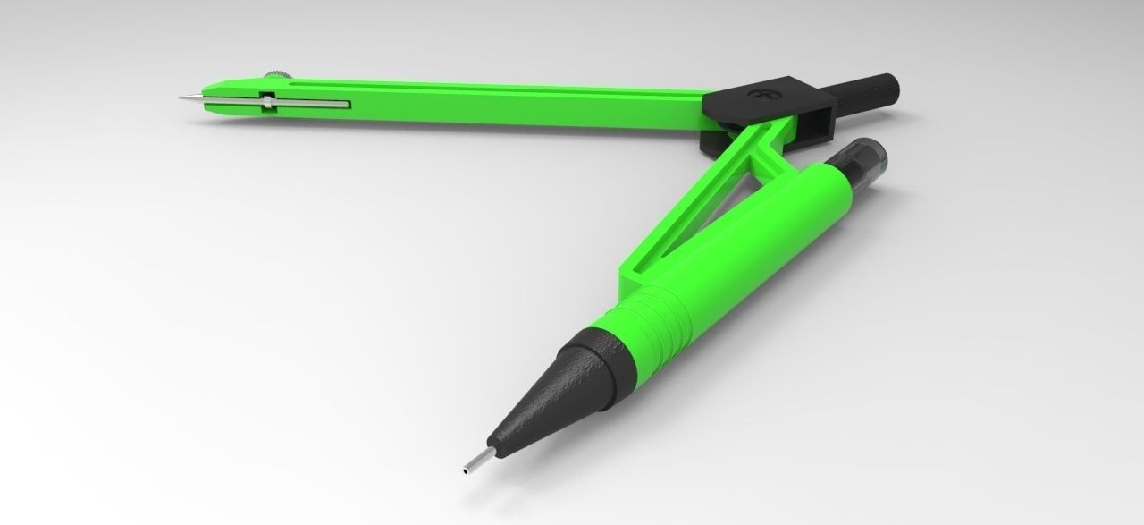 Compass pen Free 3D model_3