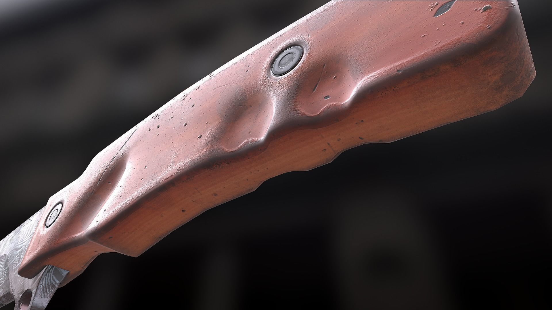 knife fox extreme tactical KUKRI low poly damask Low-poly 3D model_9