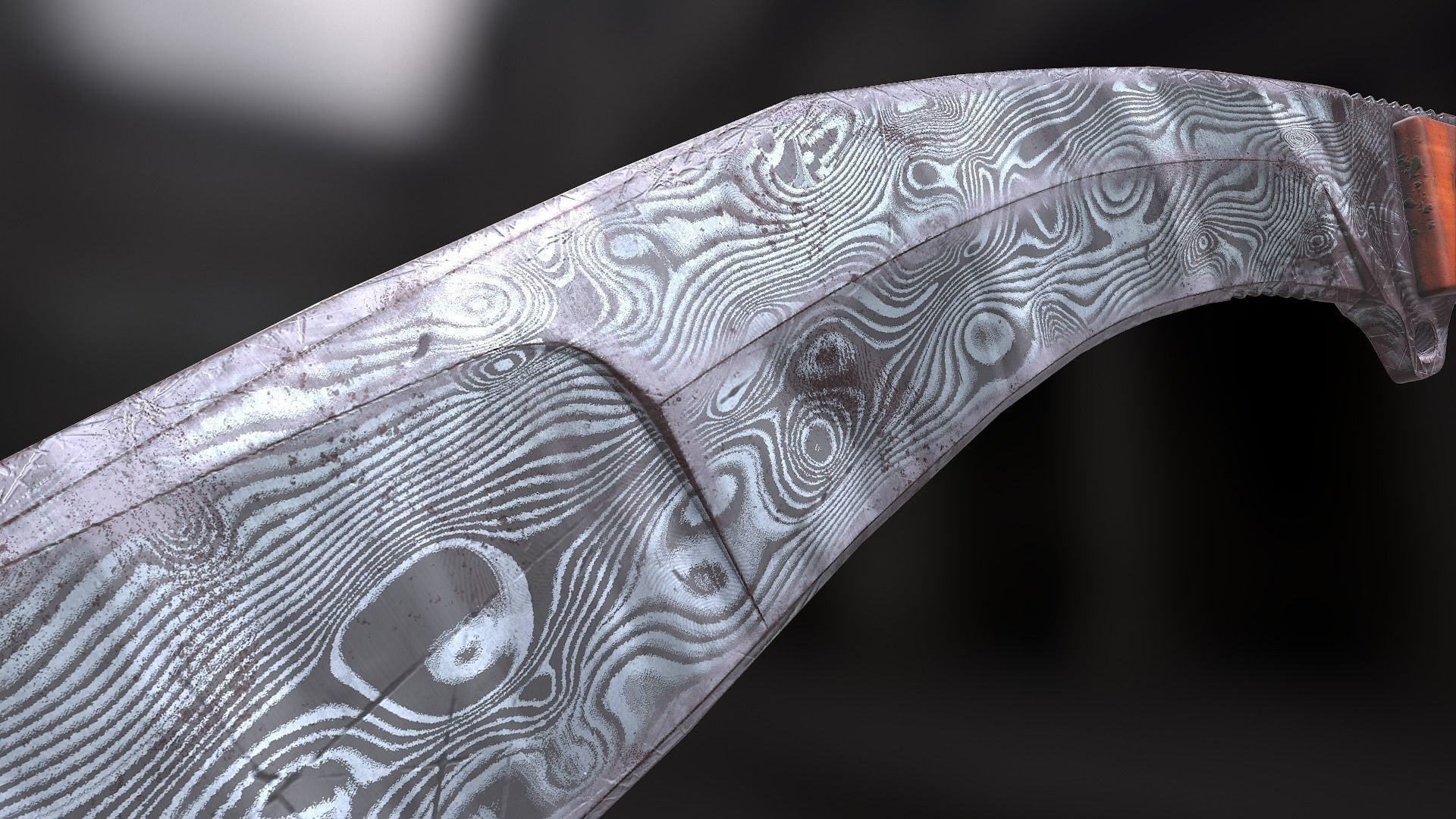 knife fox extreme tactical KUKRI low poly damask Low-poly 3D model_6