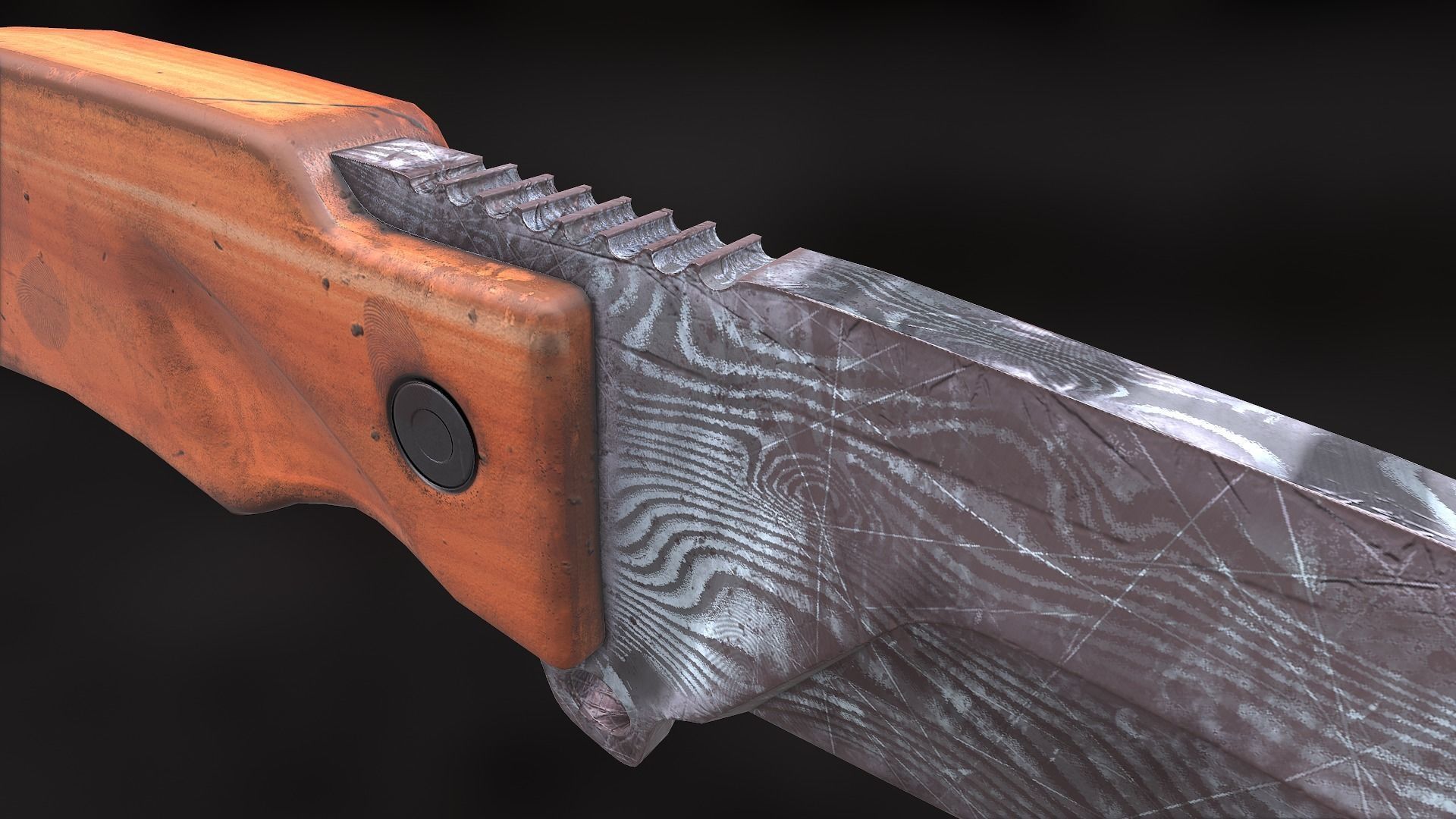 knife fox extreme tactical KUKRI low poly damask Low-poly 3D model_10