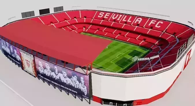 Ramon Sanchez Pizjuan Stadium - Sevilla FC  Low-poly 3D model