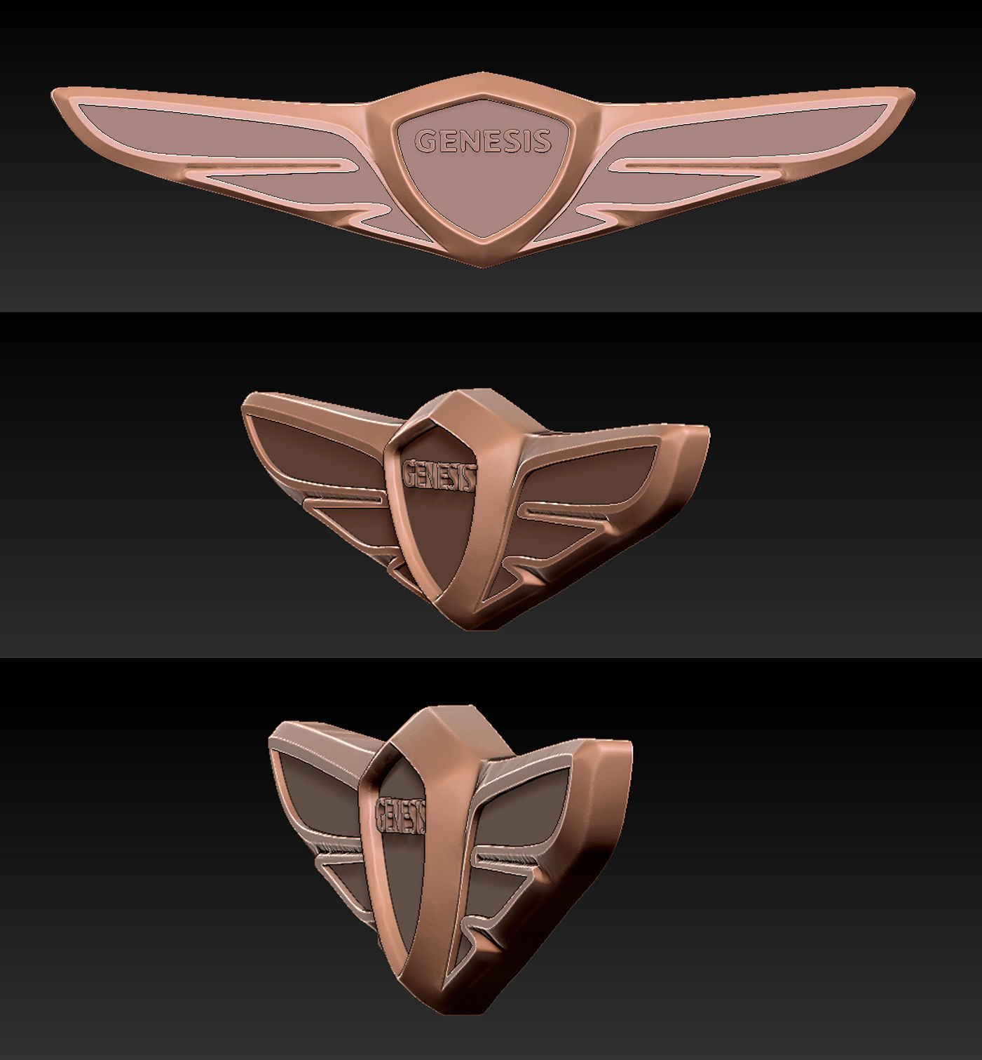 Logo hyundai genesis 3D print model