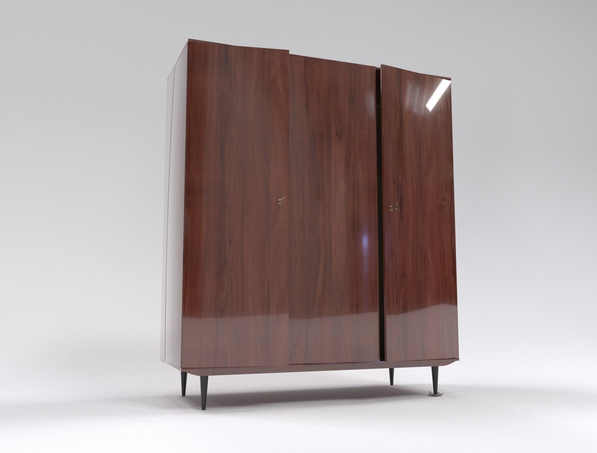 Old cupboard of the USSR 3D model_0