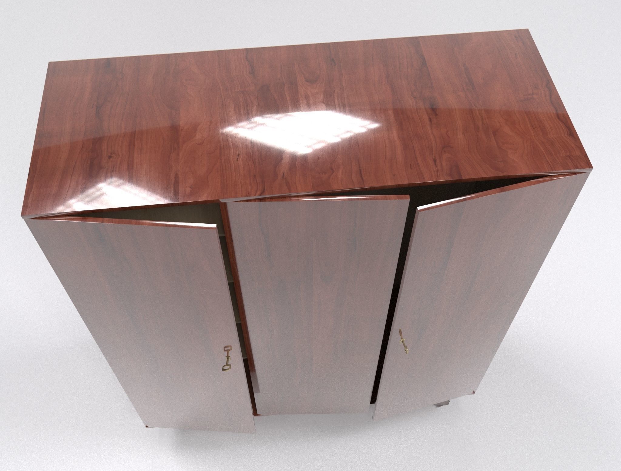 Old cupboard of the USSR 3D model_1