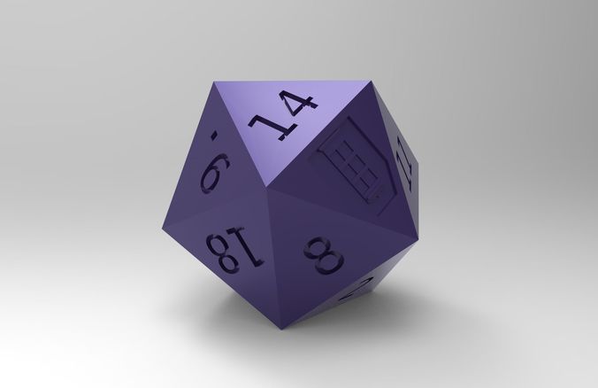 polyhedron dice with numbers 3D print model