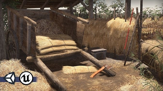 Medieval Objects - PBR and Game-Ready Low-poly 3D model