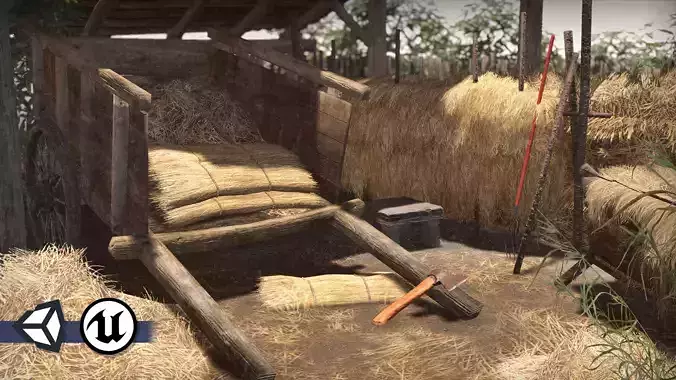 Medieval Objects - PBR and Game-Ready Low-poly 3D model