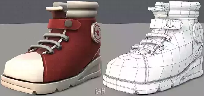 Shoes cartoonV05 Low-poly 3D model