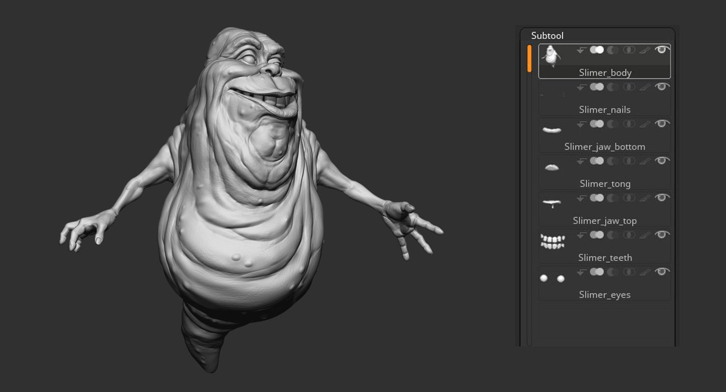 Ghostbusters Slimer high polygon 3D model Free 3D model_17