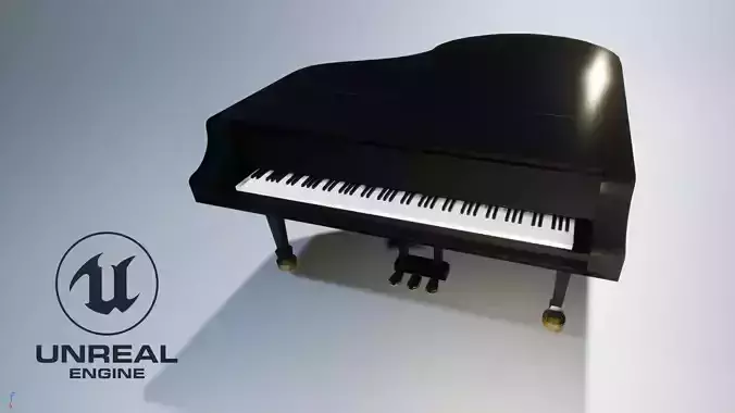 Grand piano model Low-poly 3D model