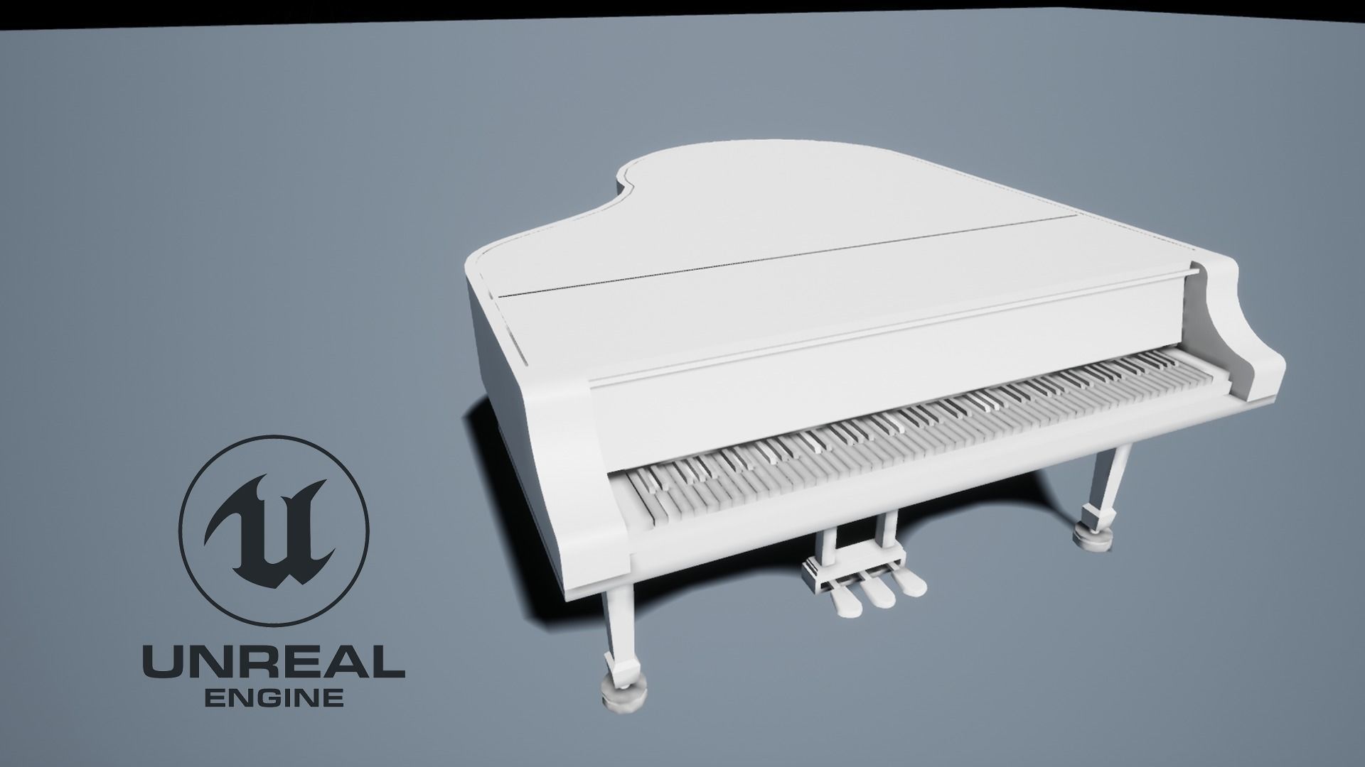 Grand piano model Low-poly 3D model_1
