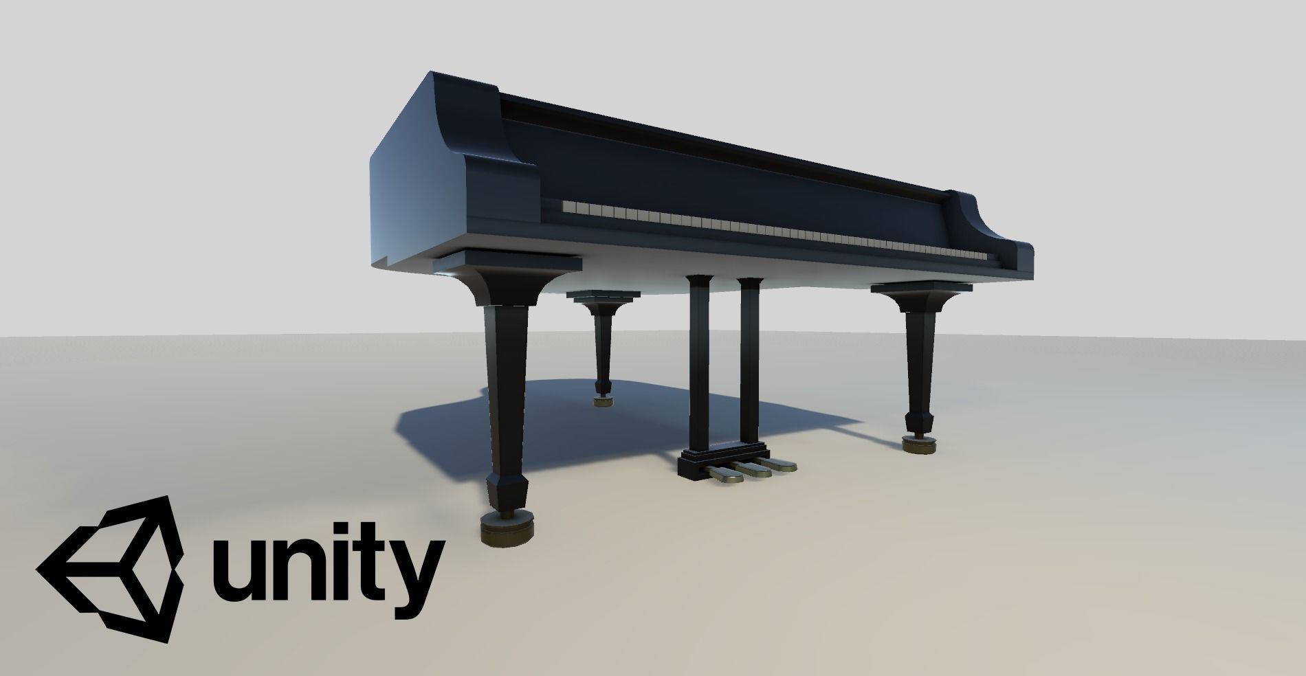 Grand piano model Low-poly 3D model_4