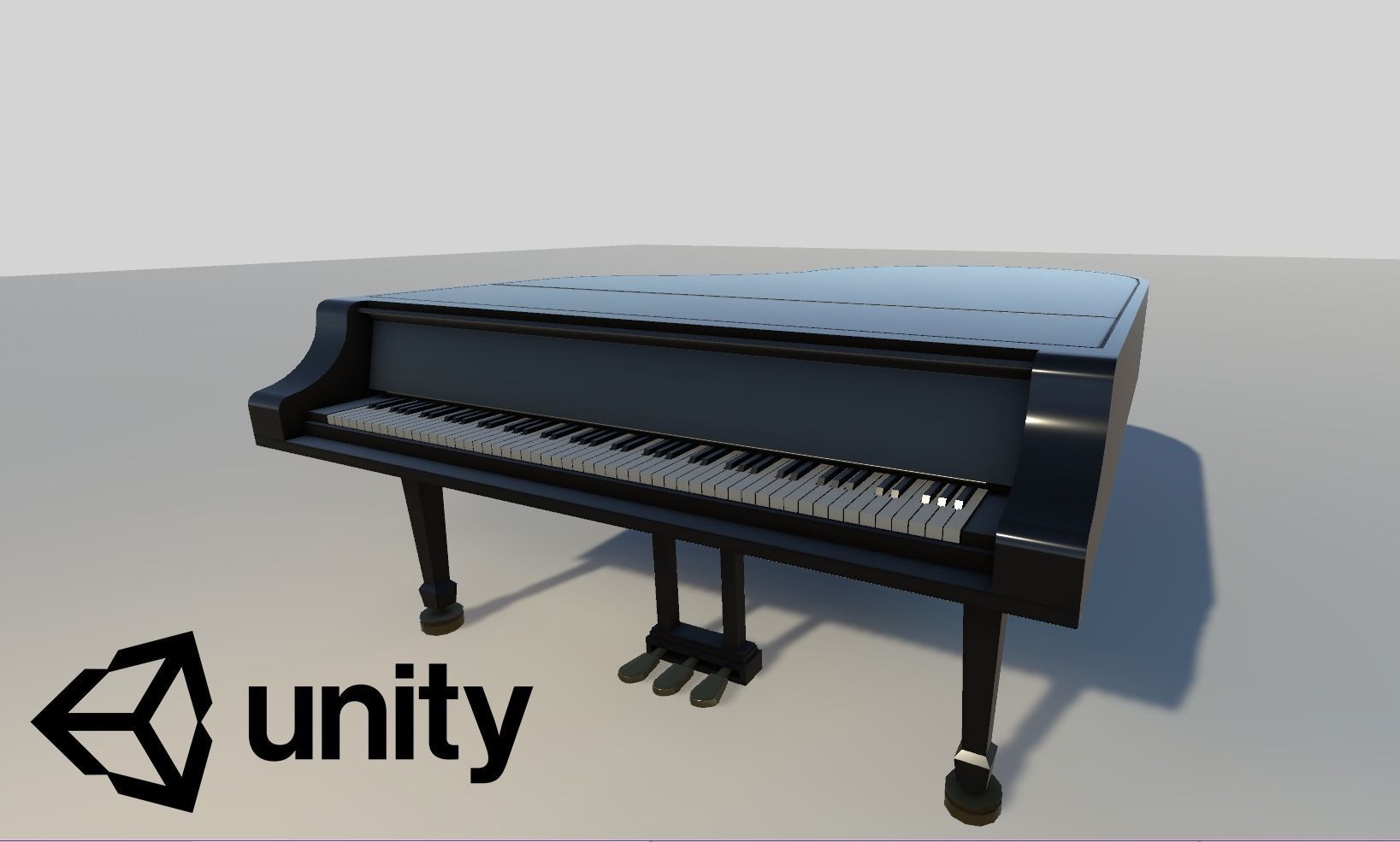 Grand piano model Low-poly 3D model_2