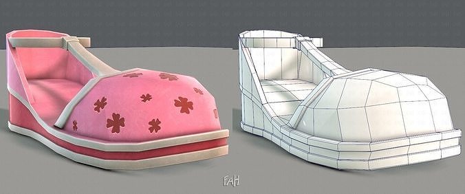 Shoes cartoonV06 Low-poly 3D model