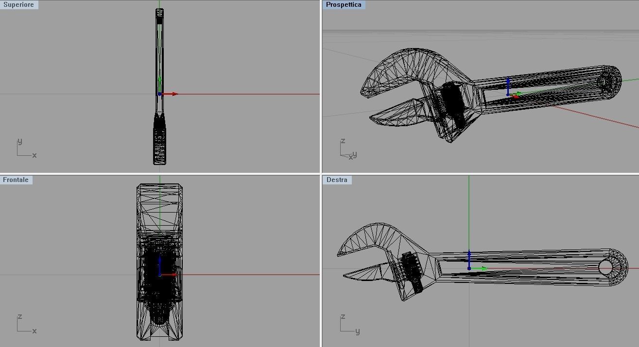 Adjustable Wrench Free 3D model_4