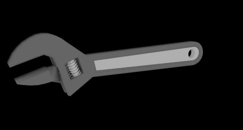 Adjustable Wrench Free 3D model_0