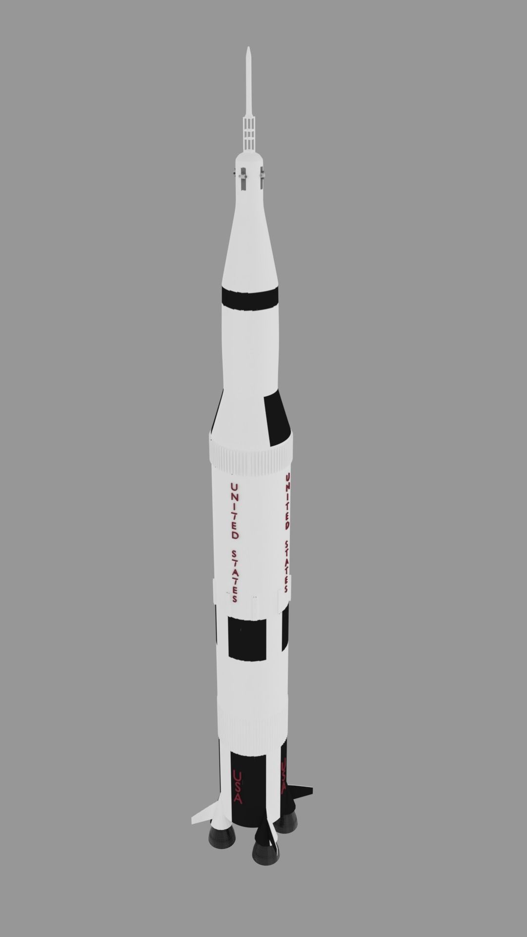 Saturn V Rocket 3D model_2