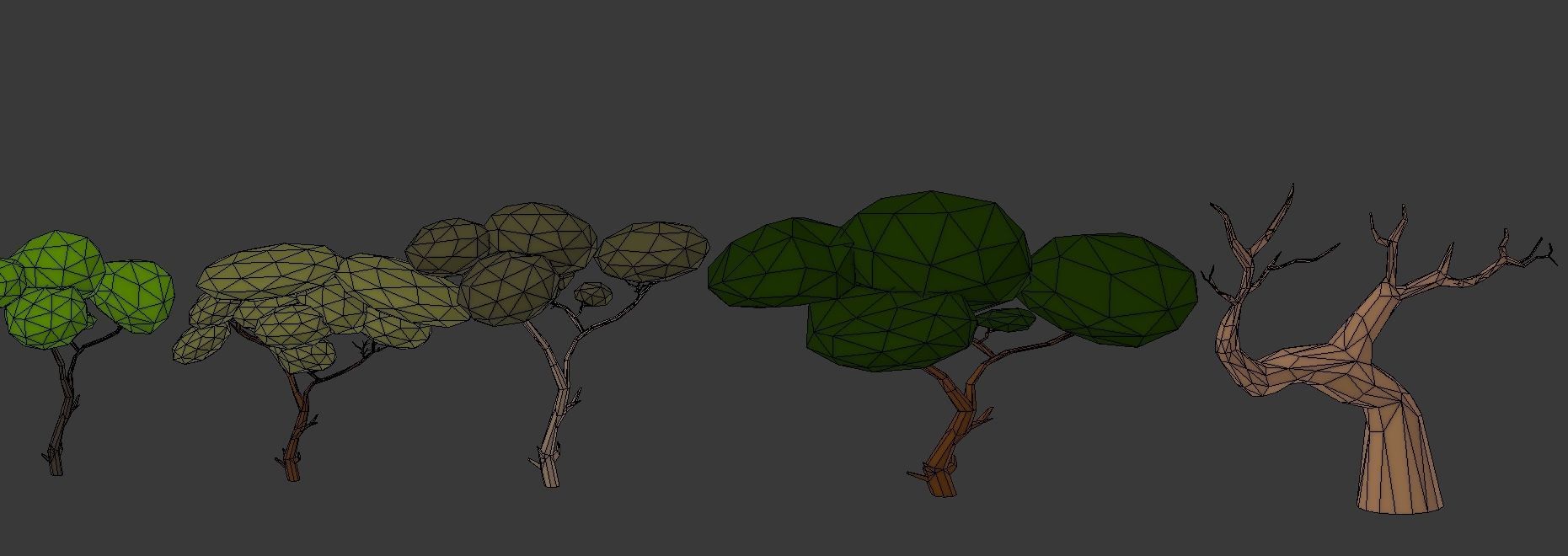 LOW POLY African Tree Pack Low-poly 3D model_36