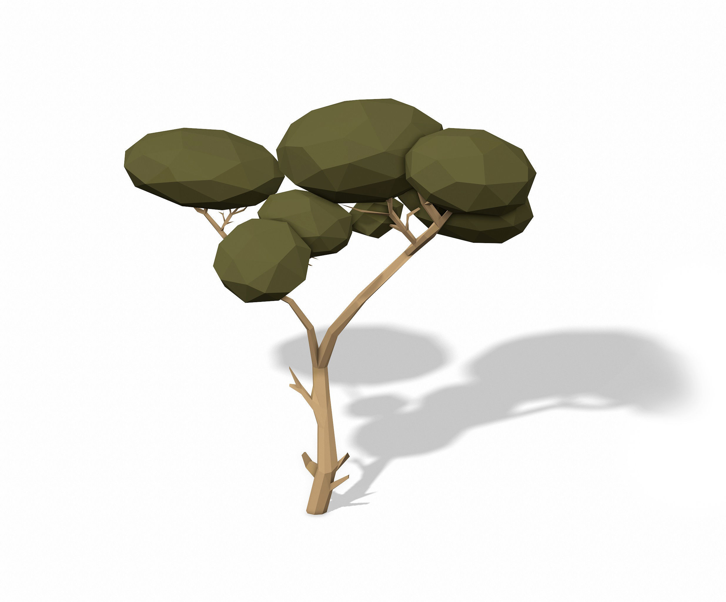 LOW POLY African Tree Pack Low-poly 3D model_15