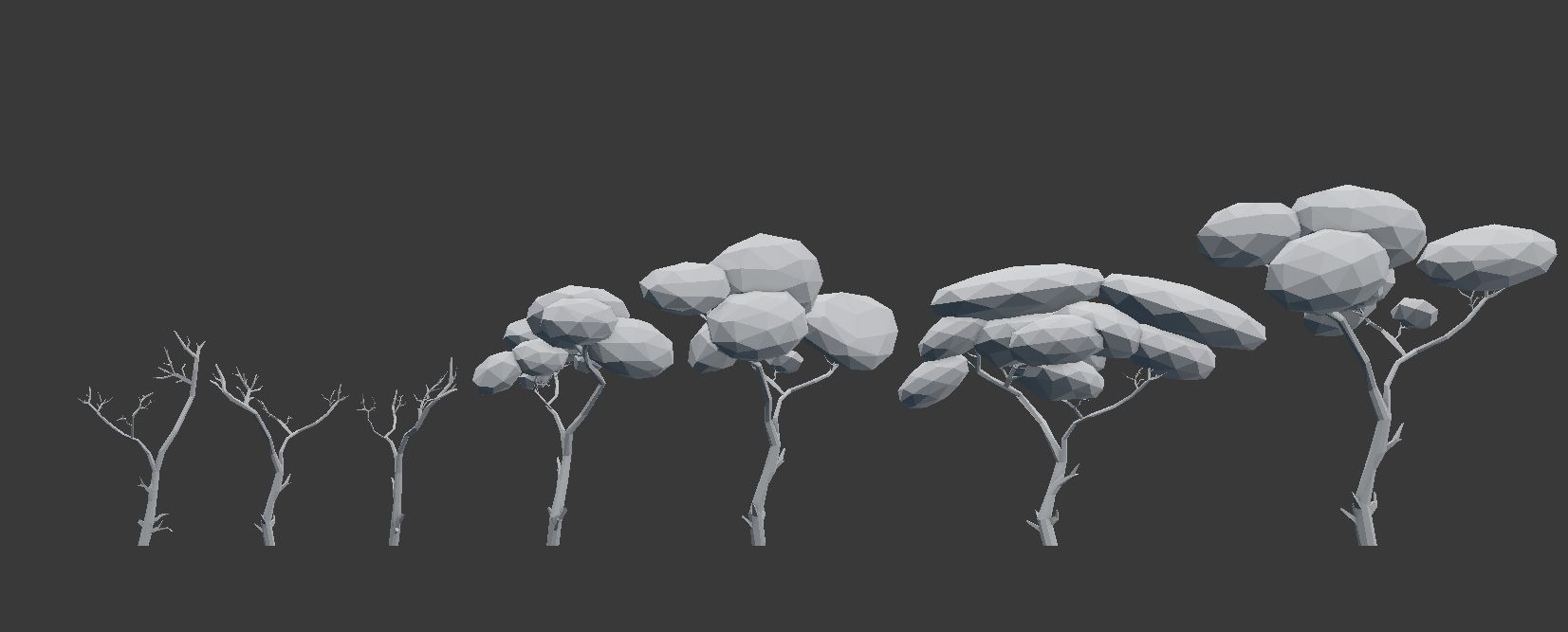 LOW POLY African Tree Pack Low-poly 3D model_30