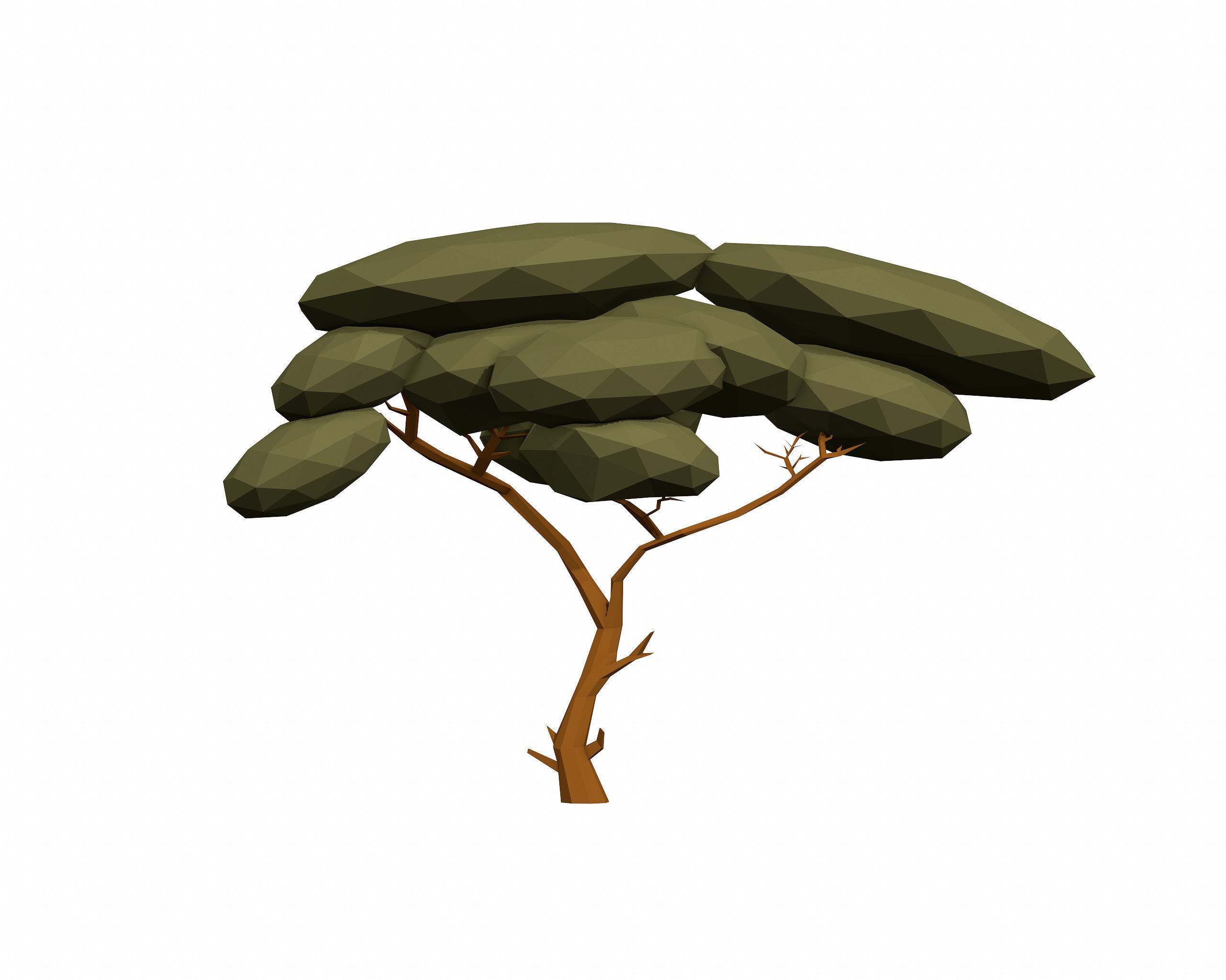LOW POLY African Tree Pack Low-poly 3D model_25