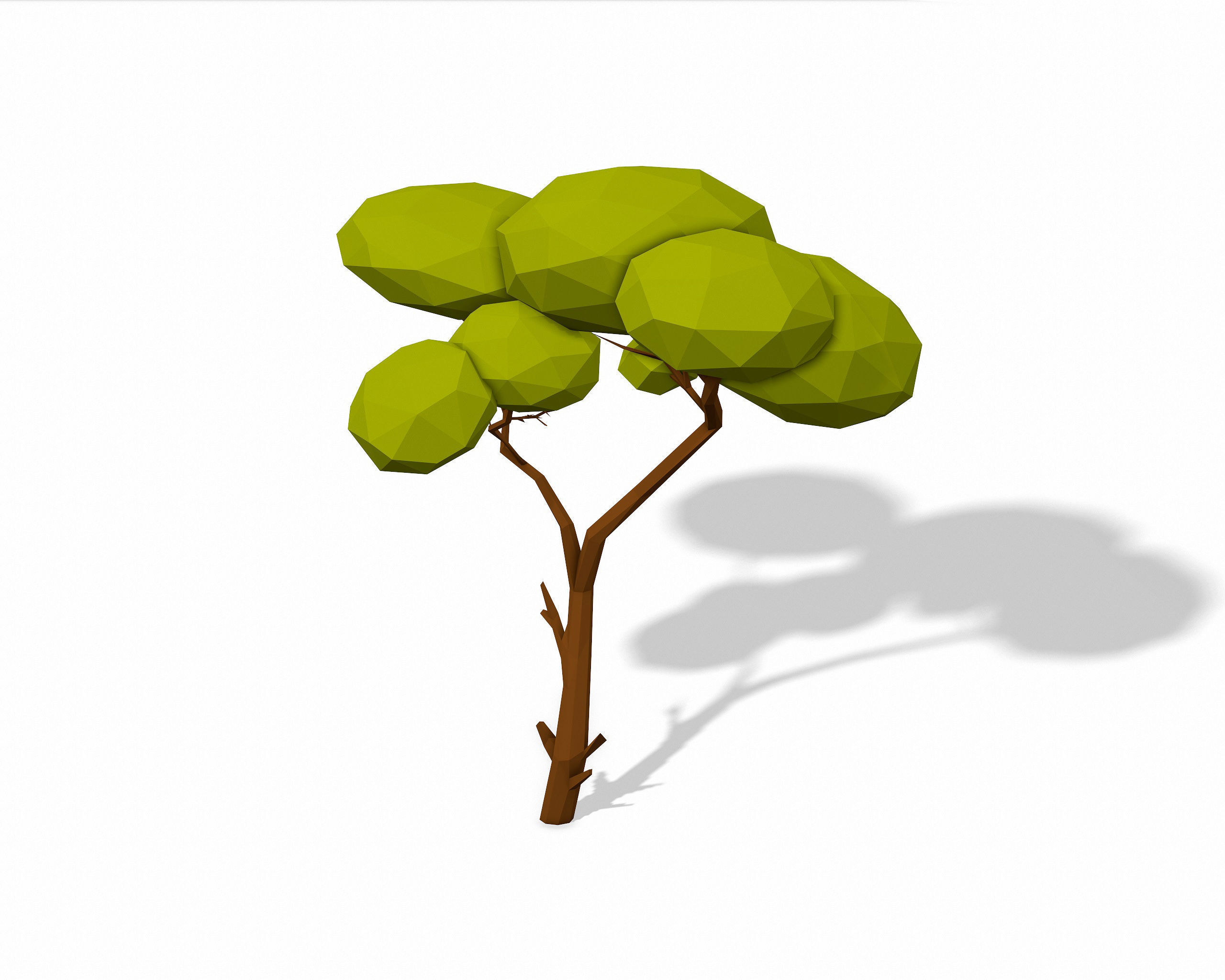 LOW POLY African Tree Pack Low-poly 3D model_8