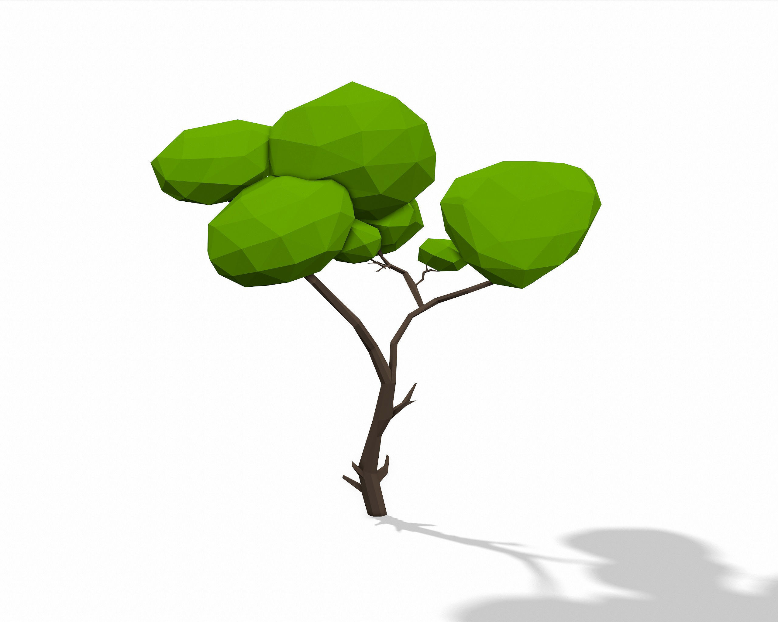 LOW POLY African Tree Pack Low-poly 3D model_10