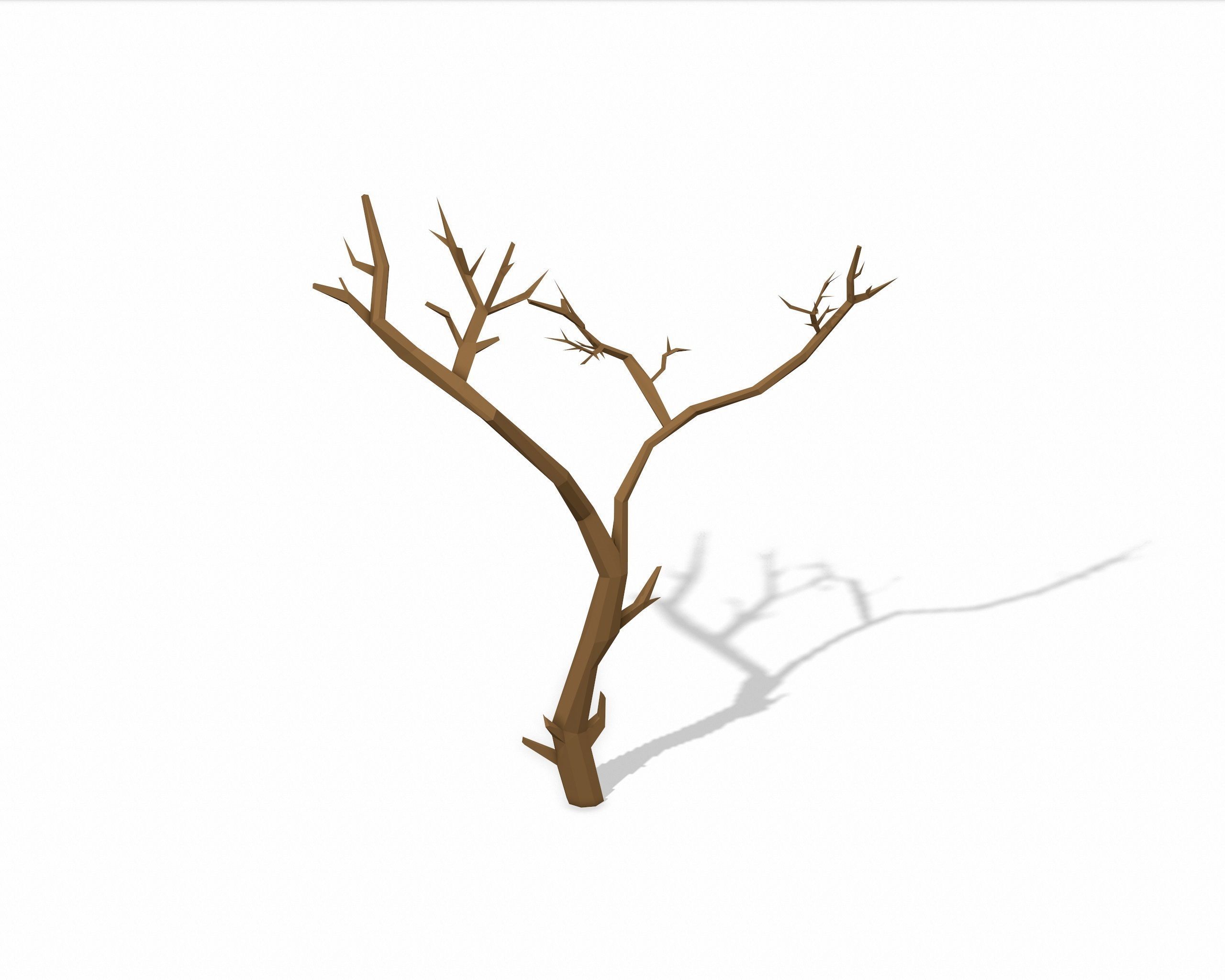 LOW POLY African Tree Pack Low-poly 3D model_4