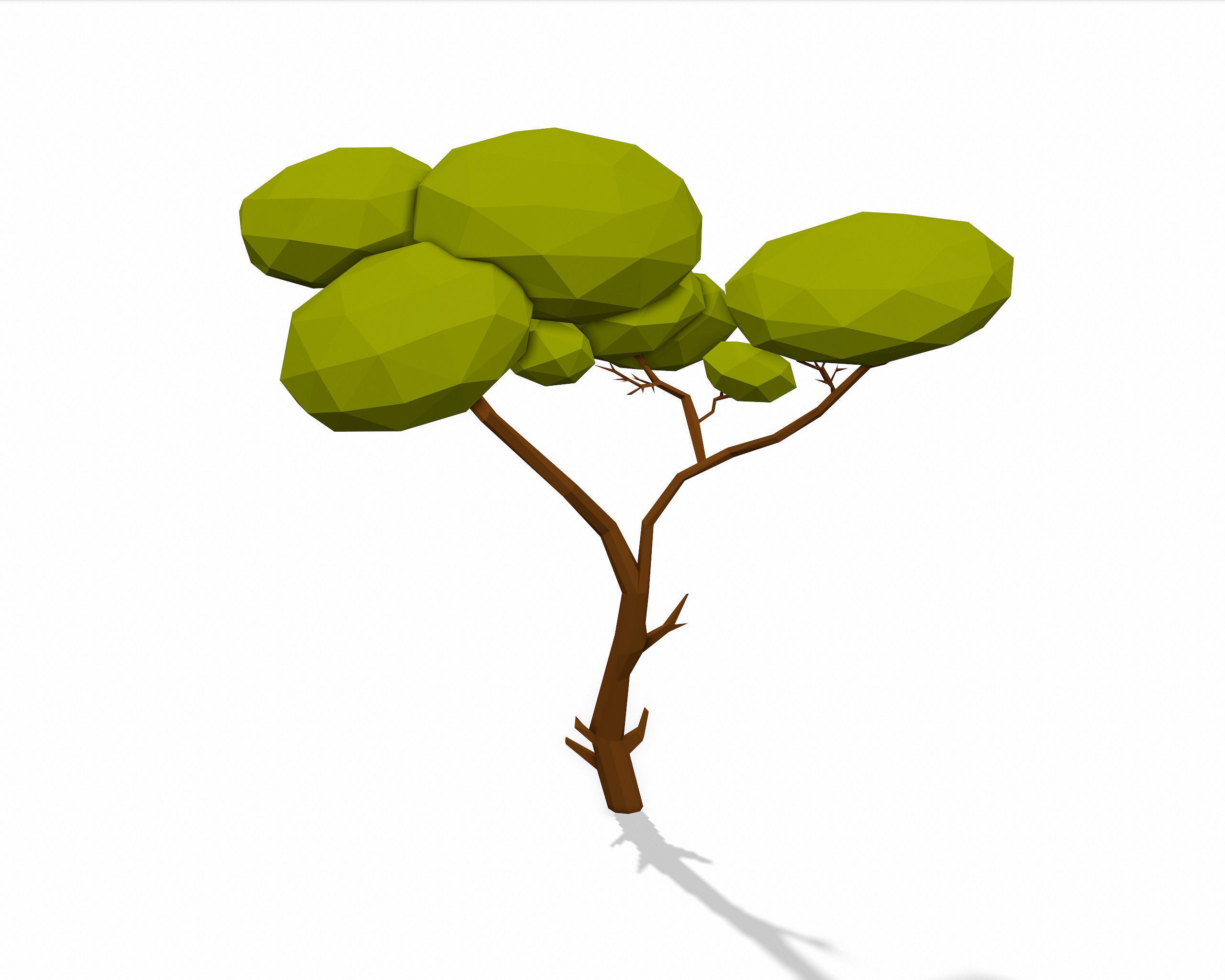 LOW POLY African Tree Pack Low-poly 3D model_7