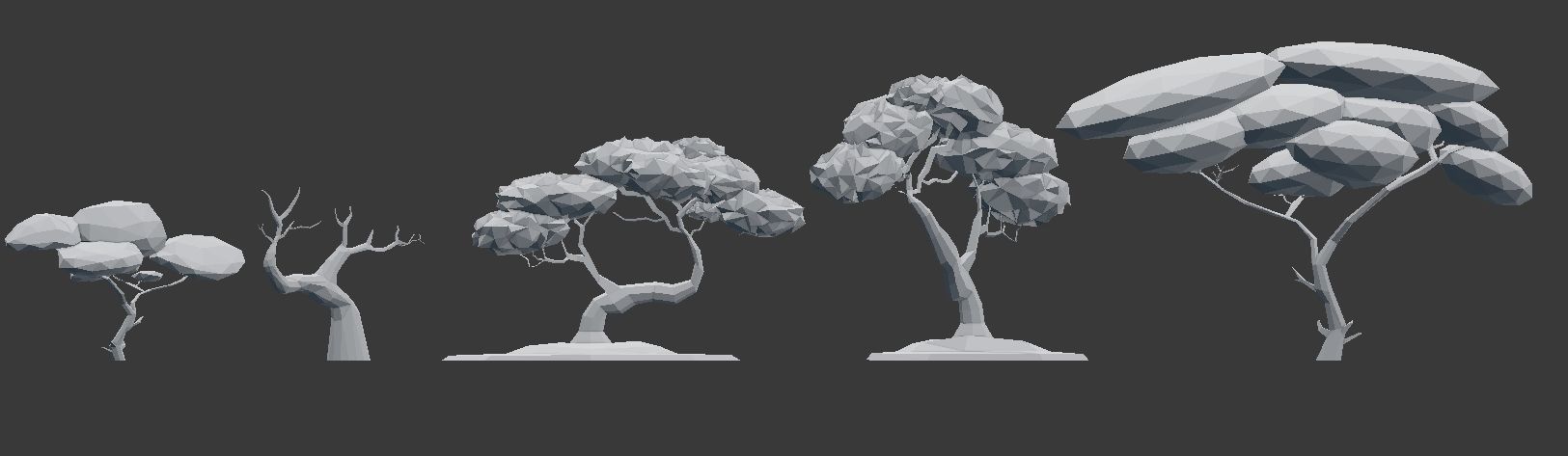 LOW POLY African Tree Pack Low-poly 3D model_31