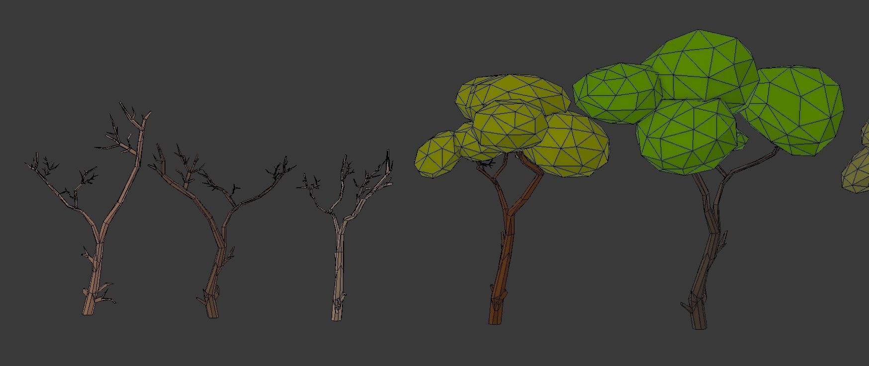 LOW POLY African Tree Pack Low-poly 3D model_38