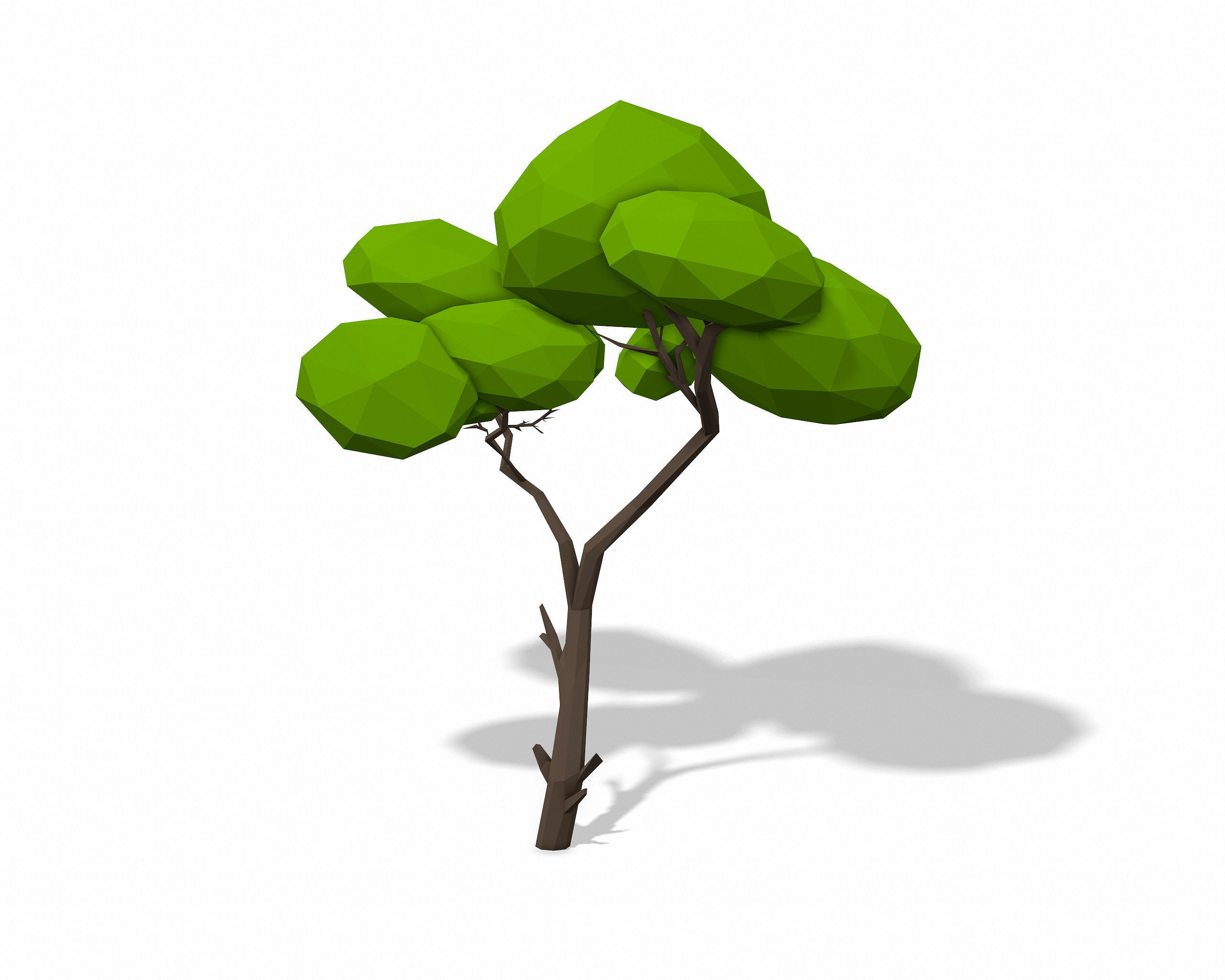 LOW POLY African Tree Pack Low-poly 3D model_9