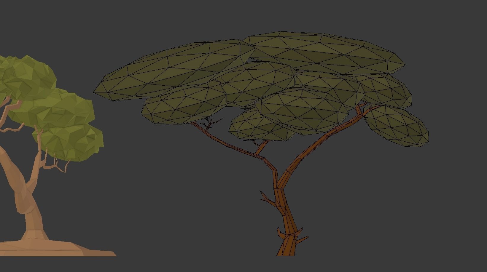 LOW POLY African Tree Pack Low-poly 3D model_37