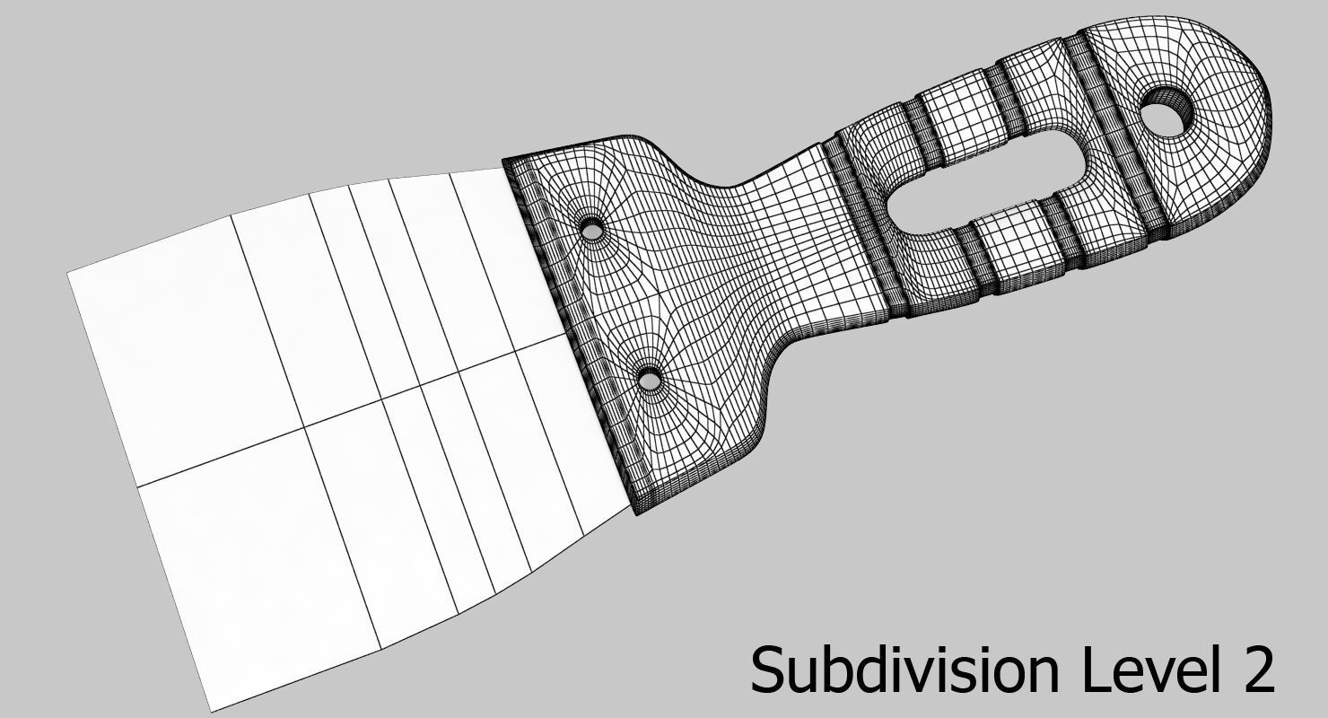 Spatula Putty knife 3D model_10