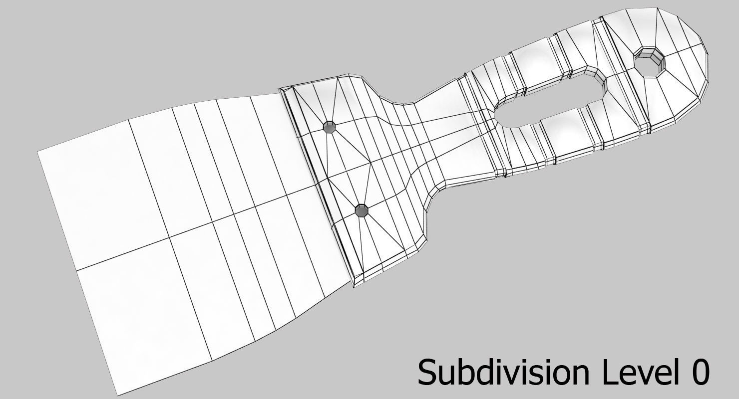 Spatula Putty knife 3D model_9