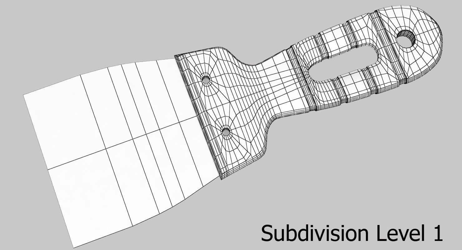 Spatula Putty knife 3D model_8