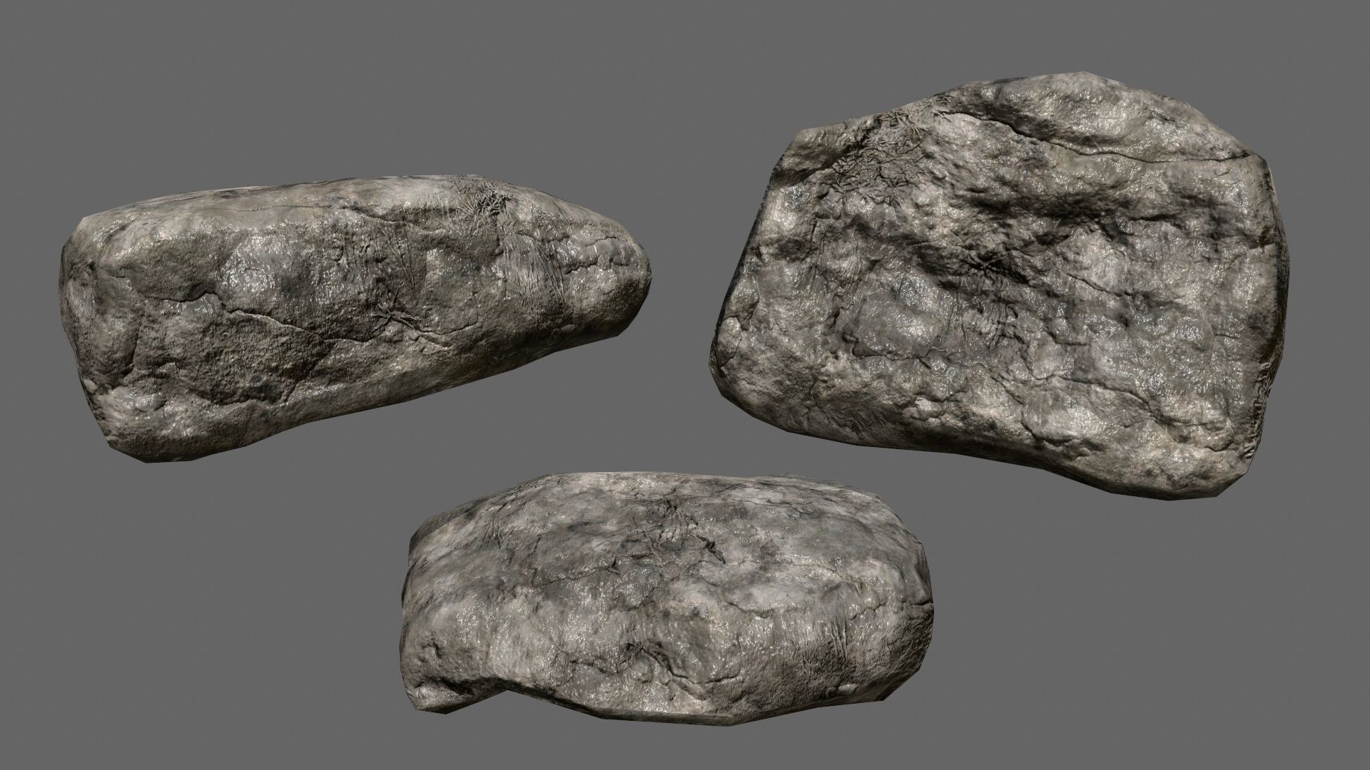 rocks set in sizes Low-poly 3D model_12