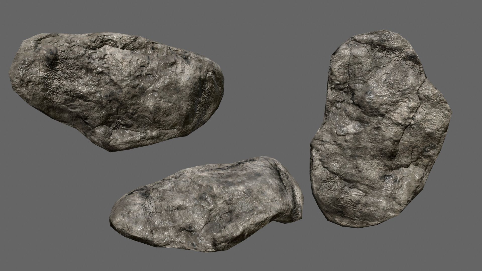 rocks set in sizes Low-poly 3D model_13