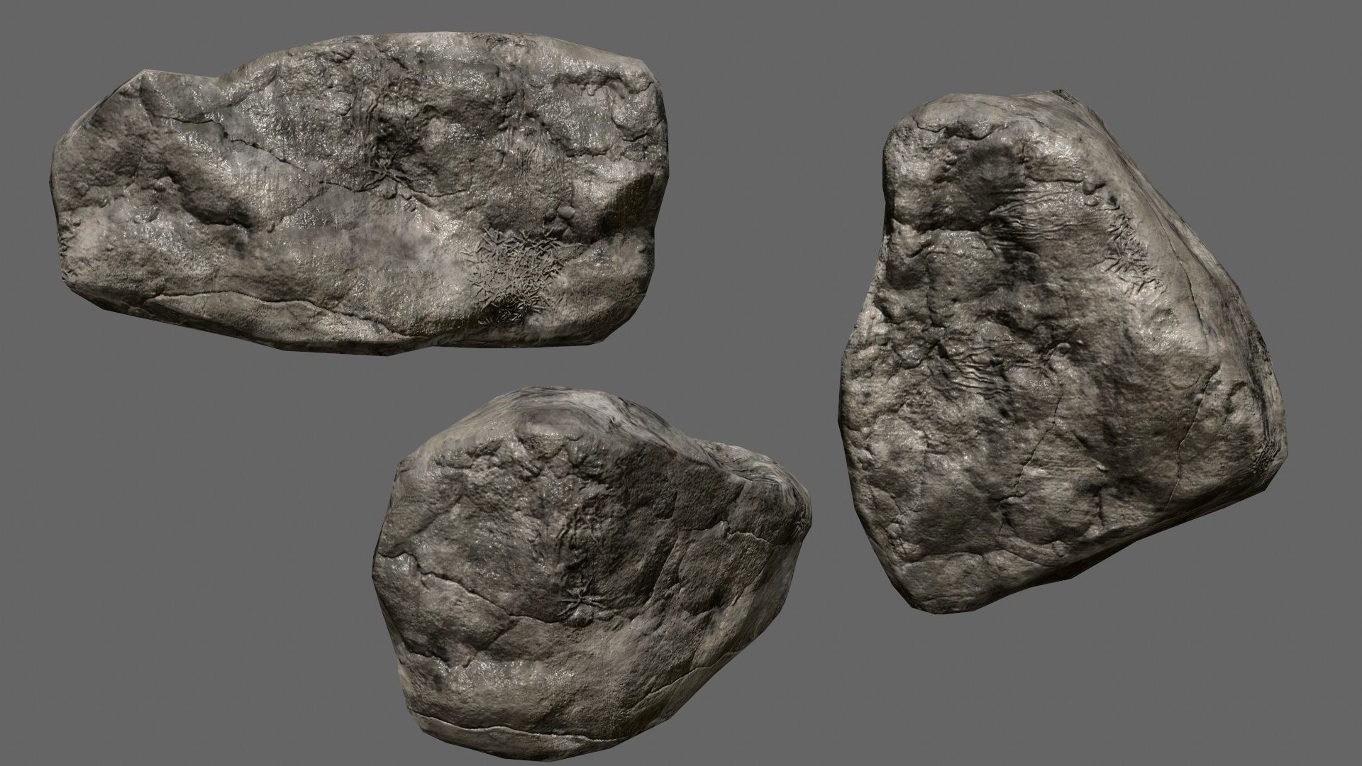 rocks set in sizes Low-poly 3D model_24
